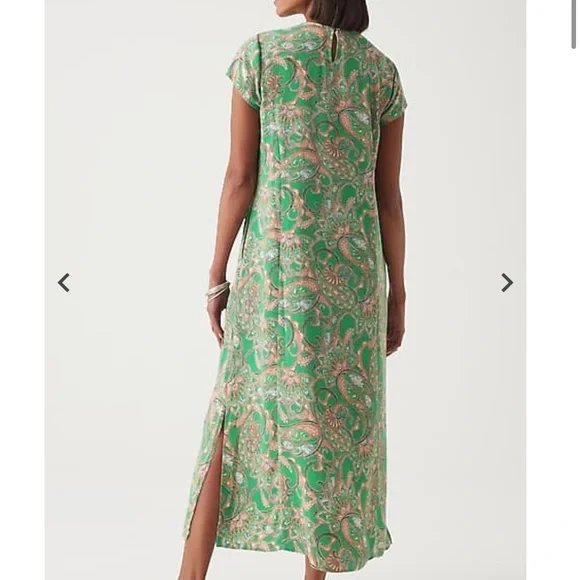 J. Jill Wearever Princess Seamed Midi Dress in Leaf Green - NEW - Size Small - Picture 3 of 10